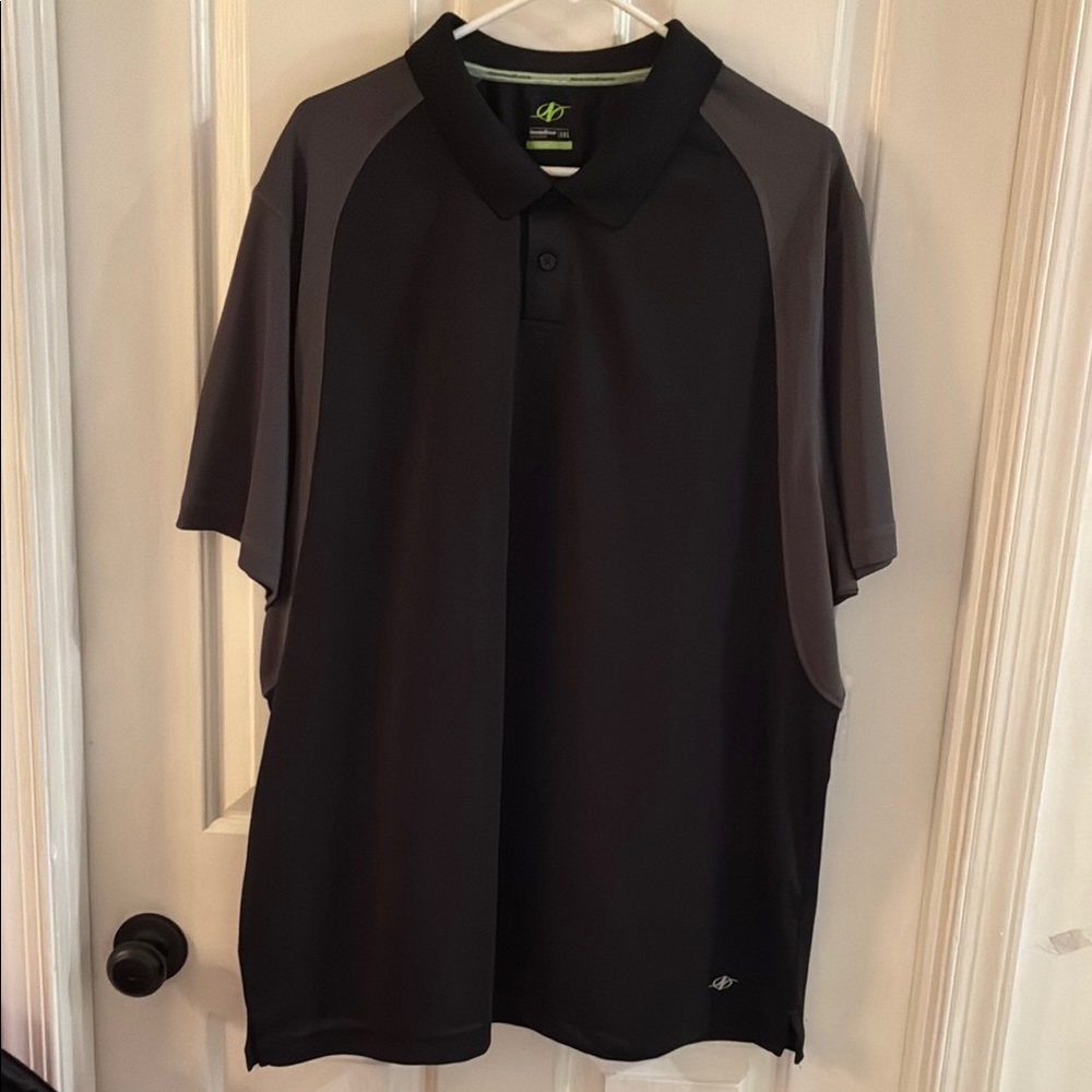 NordicTrac Black and Gray Performance Polo Shirt